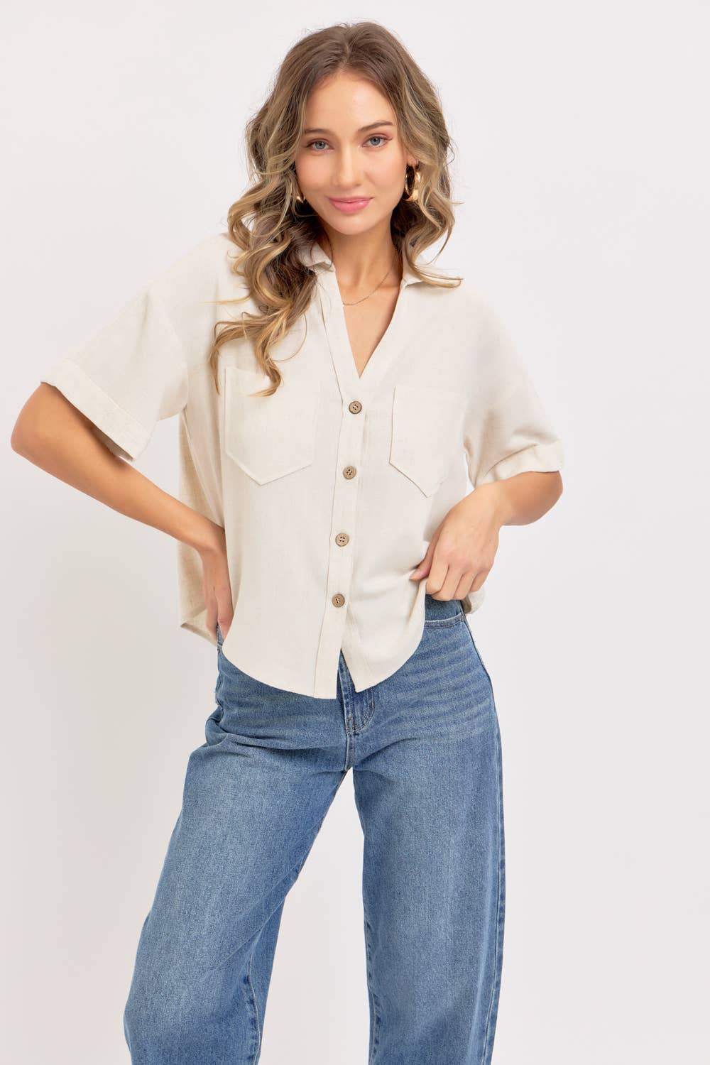 Agatha Linen Button Down