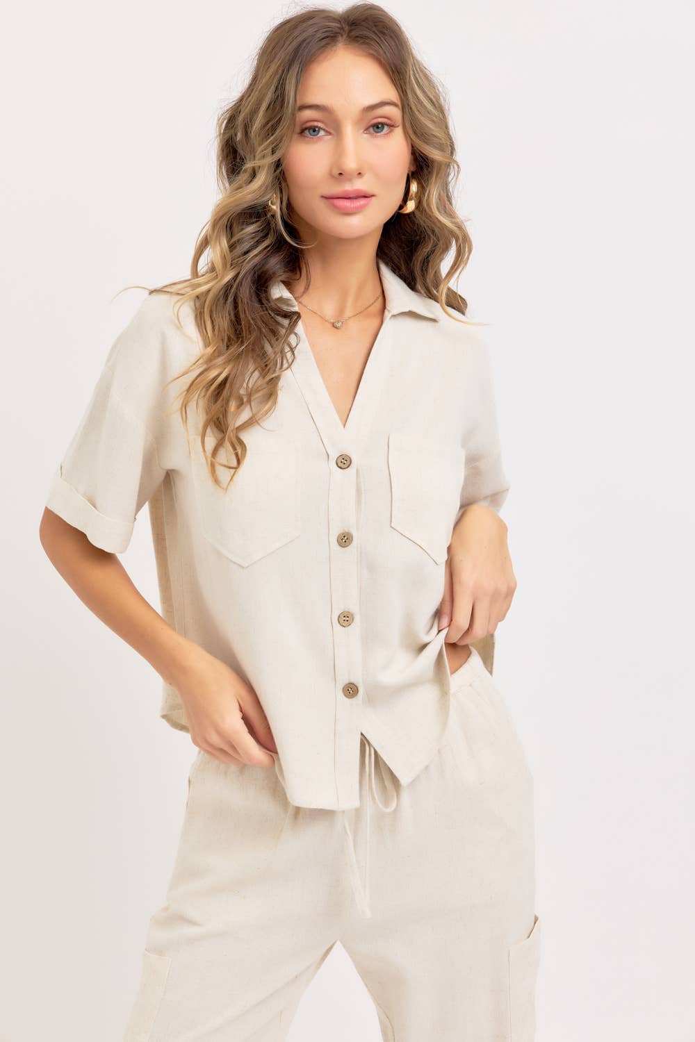 Agatha Linen Button Down