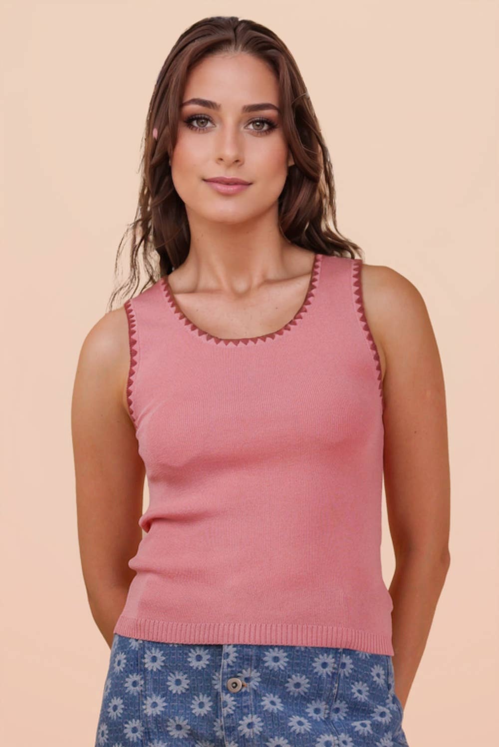 Leah Sleeveless Knit Sweater Top