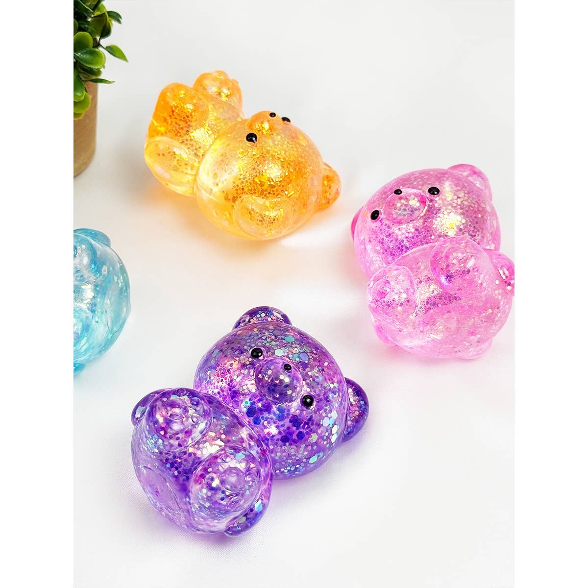 Glittered Teddy Bear Squishy Toy