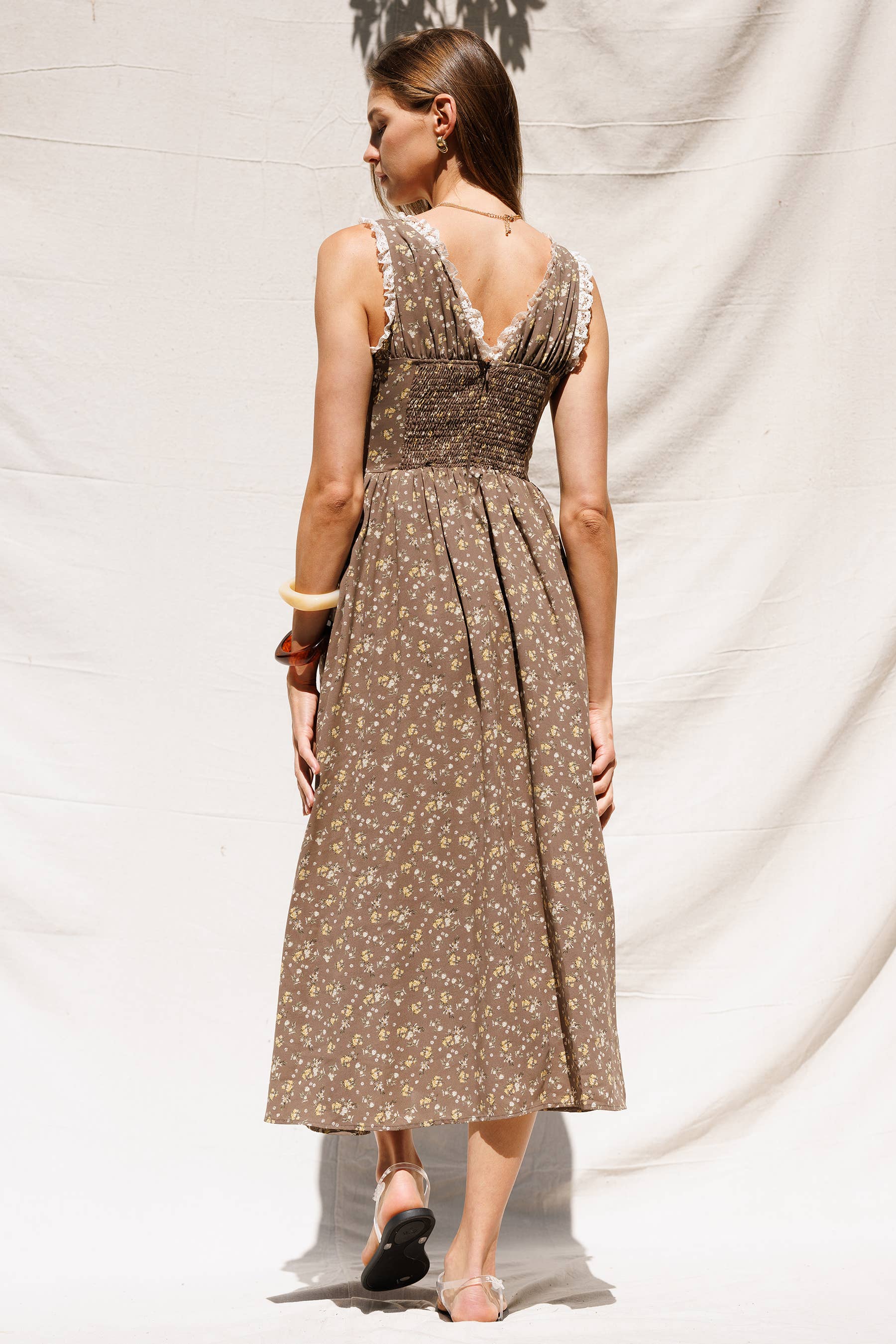 Ophelia Floral Midi Dres