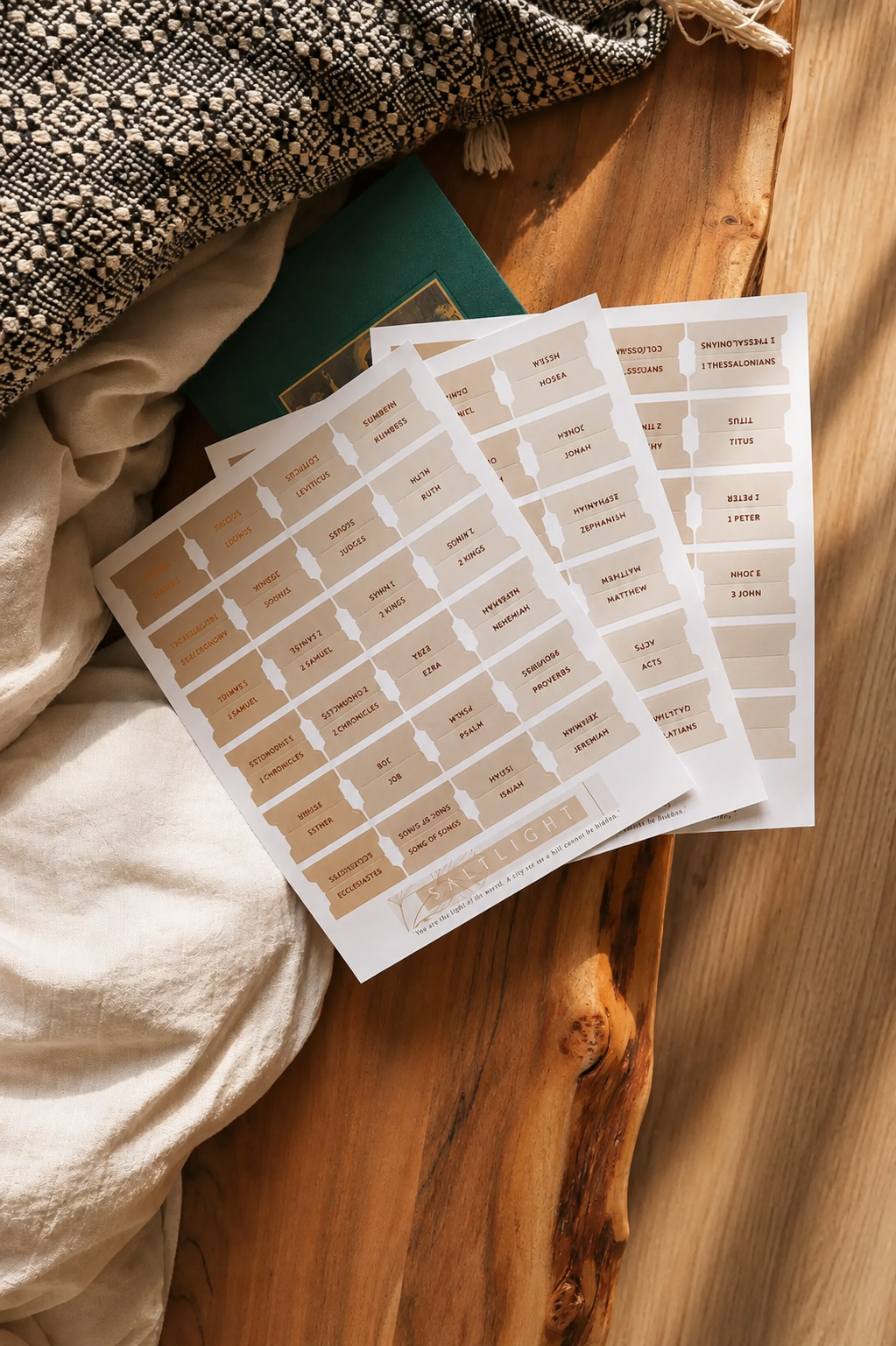Bible Tabs — Sand + Copper Foil