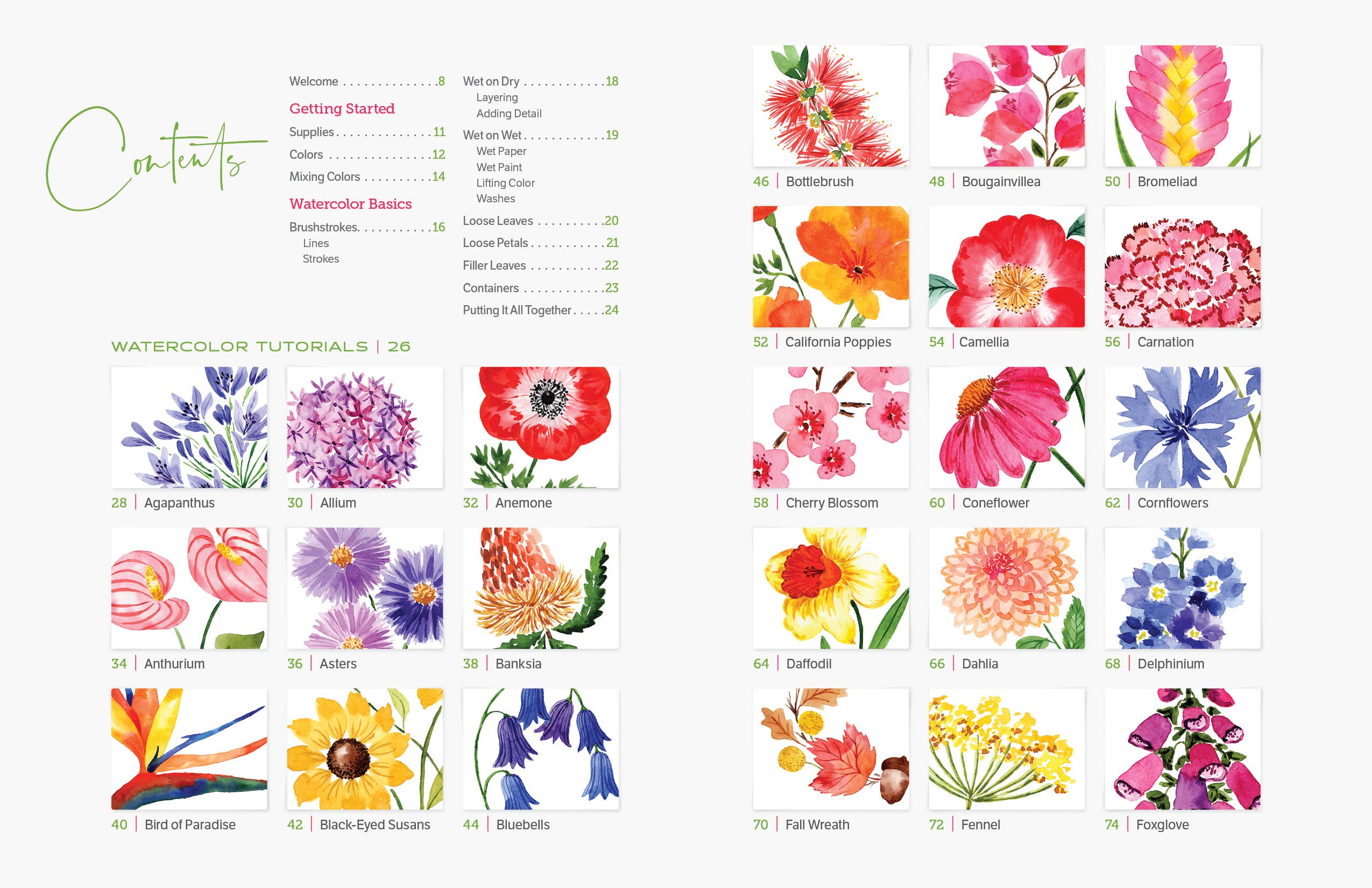 Watercolor the Easy Way Flowers: Step-by-Step Tutorials