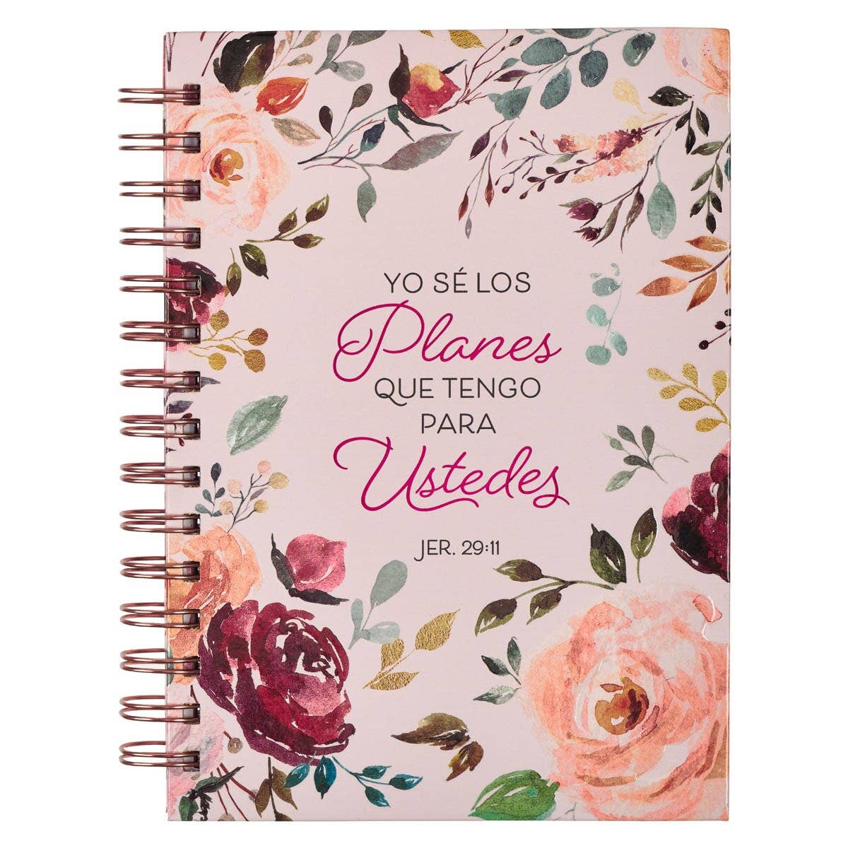 Diario Espiral Rosado Floral Los Planes Jer. 29:11