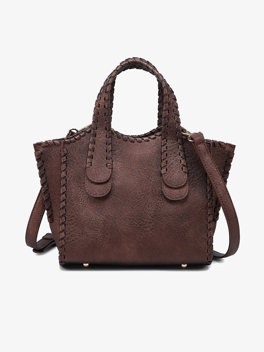 Marla Whipstitch Shaped Satchel
