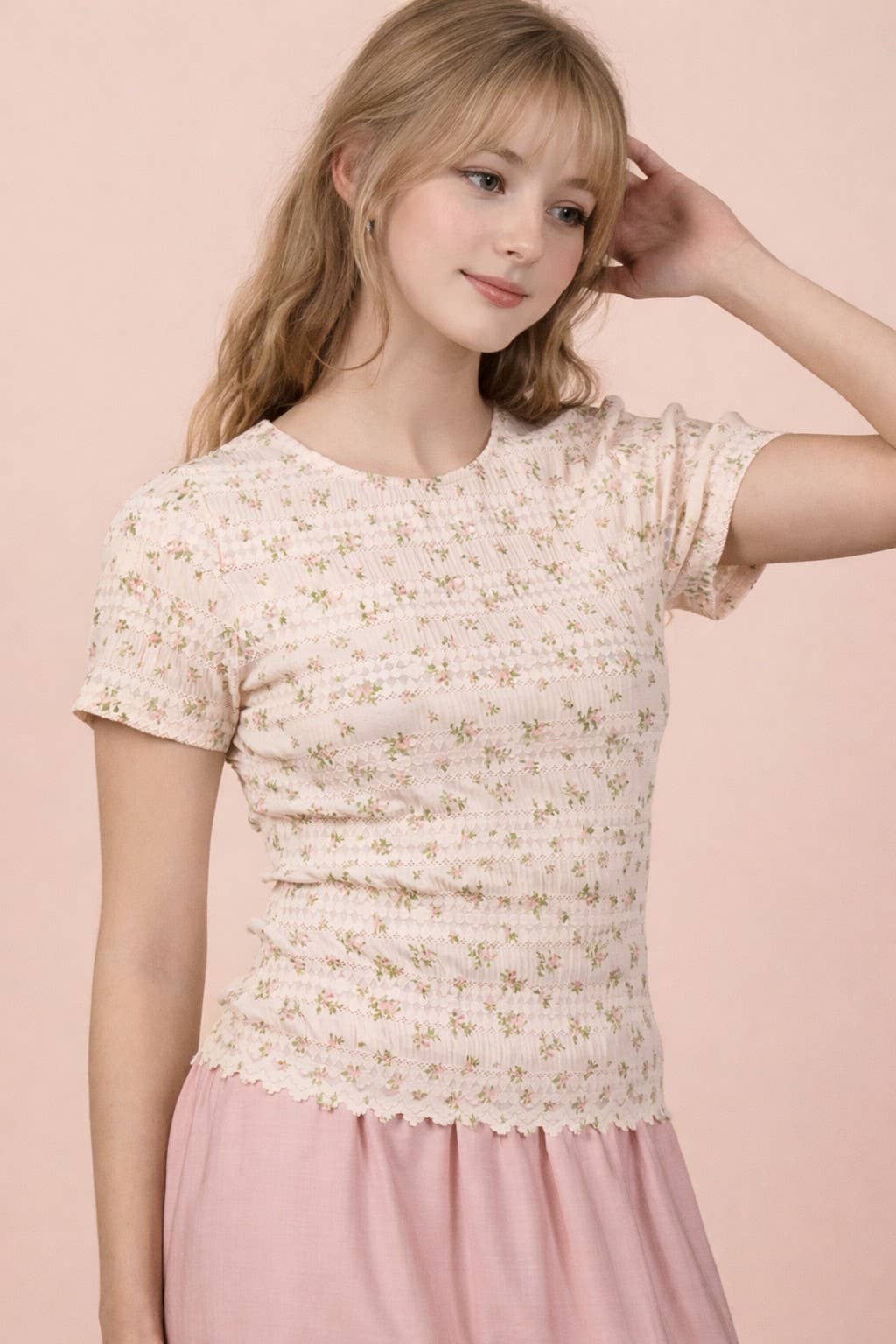 Primrose Floral Print Fitted Top