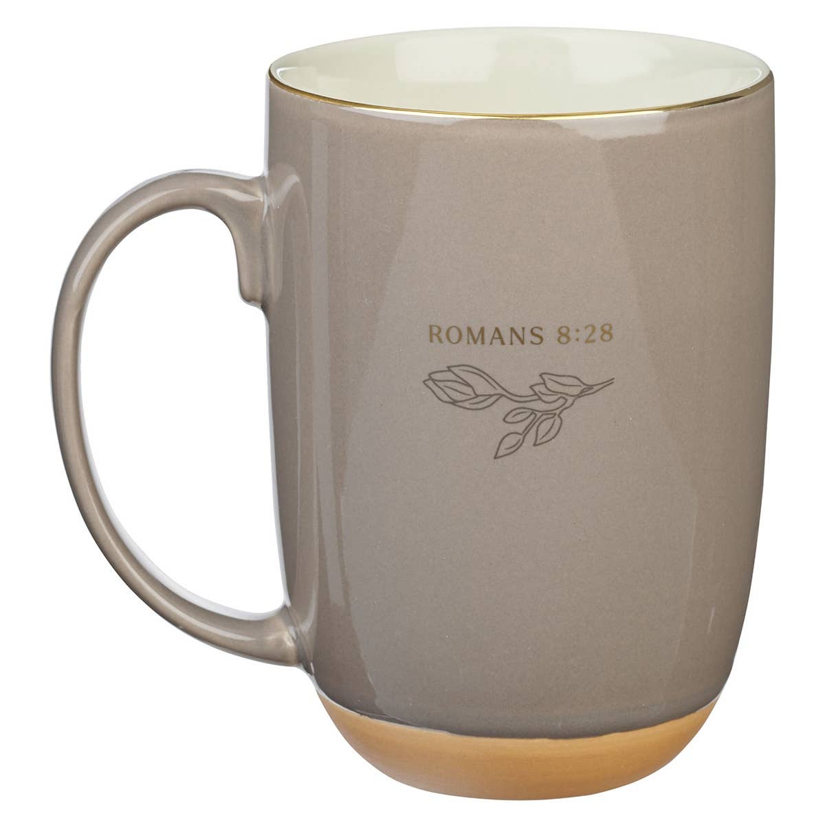 Mug Taupe God Works For Good Romans 8:28