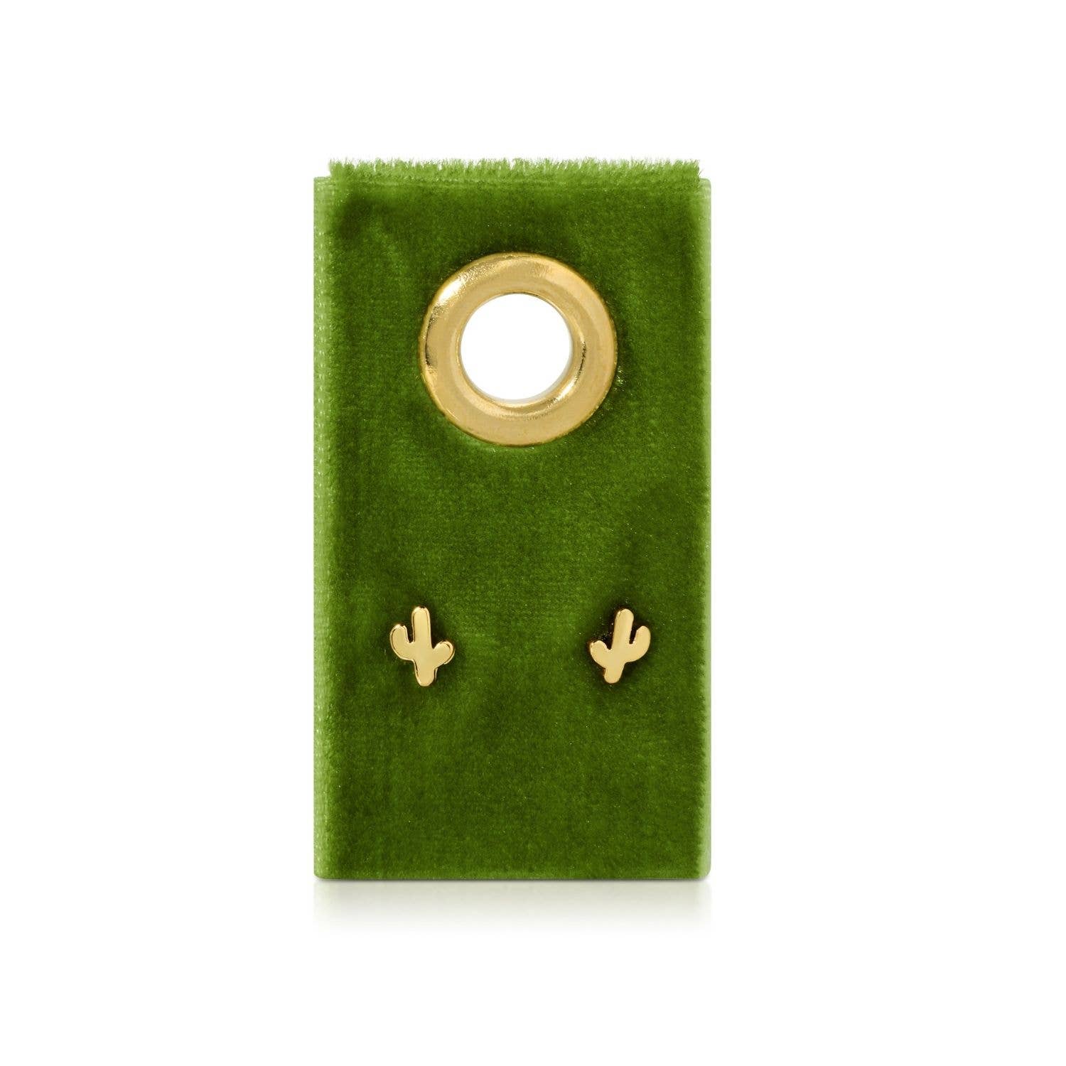 Simple Cactus Studs on Velvet Gift Tag