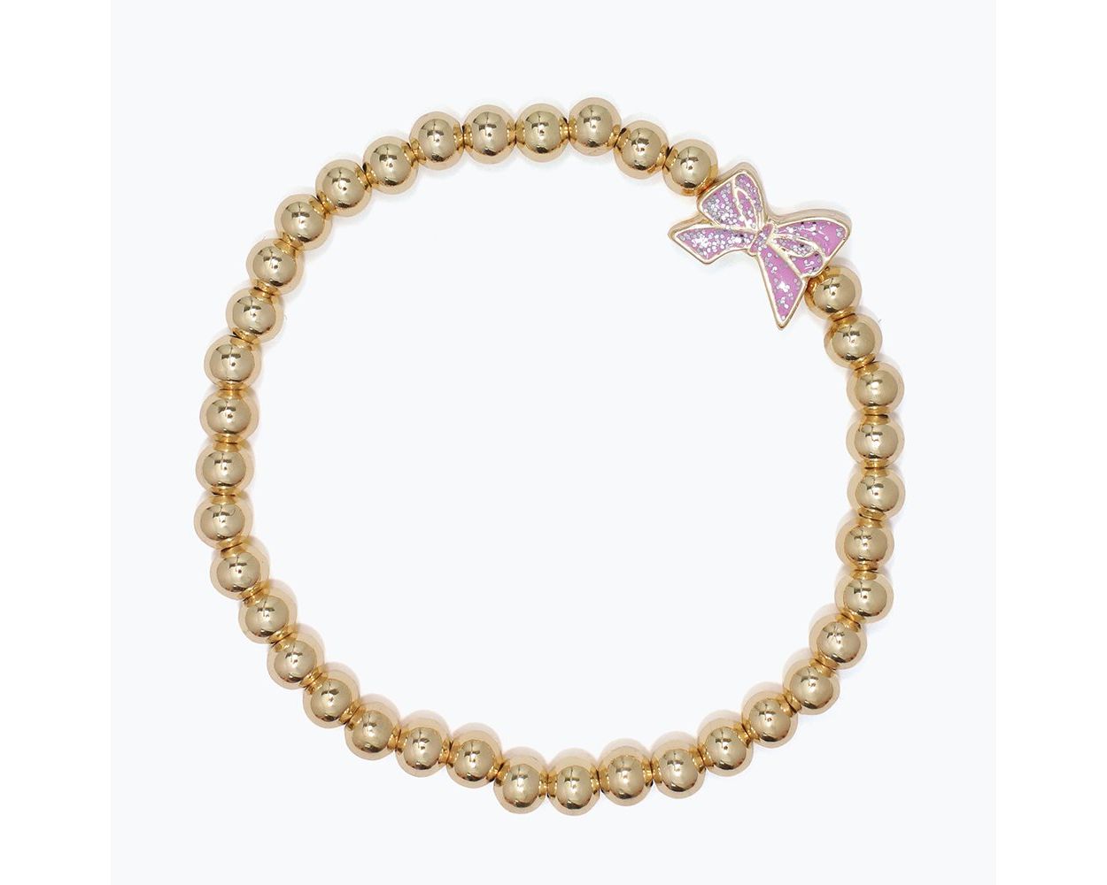 Little Love Gold & Pink Ribbon Bow Bracelet