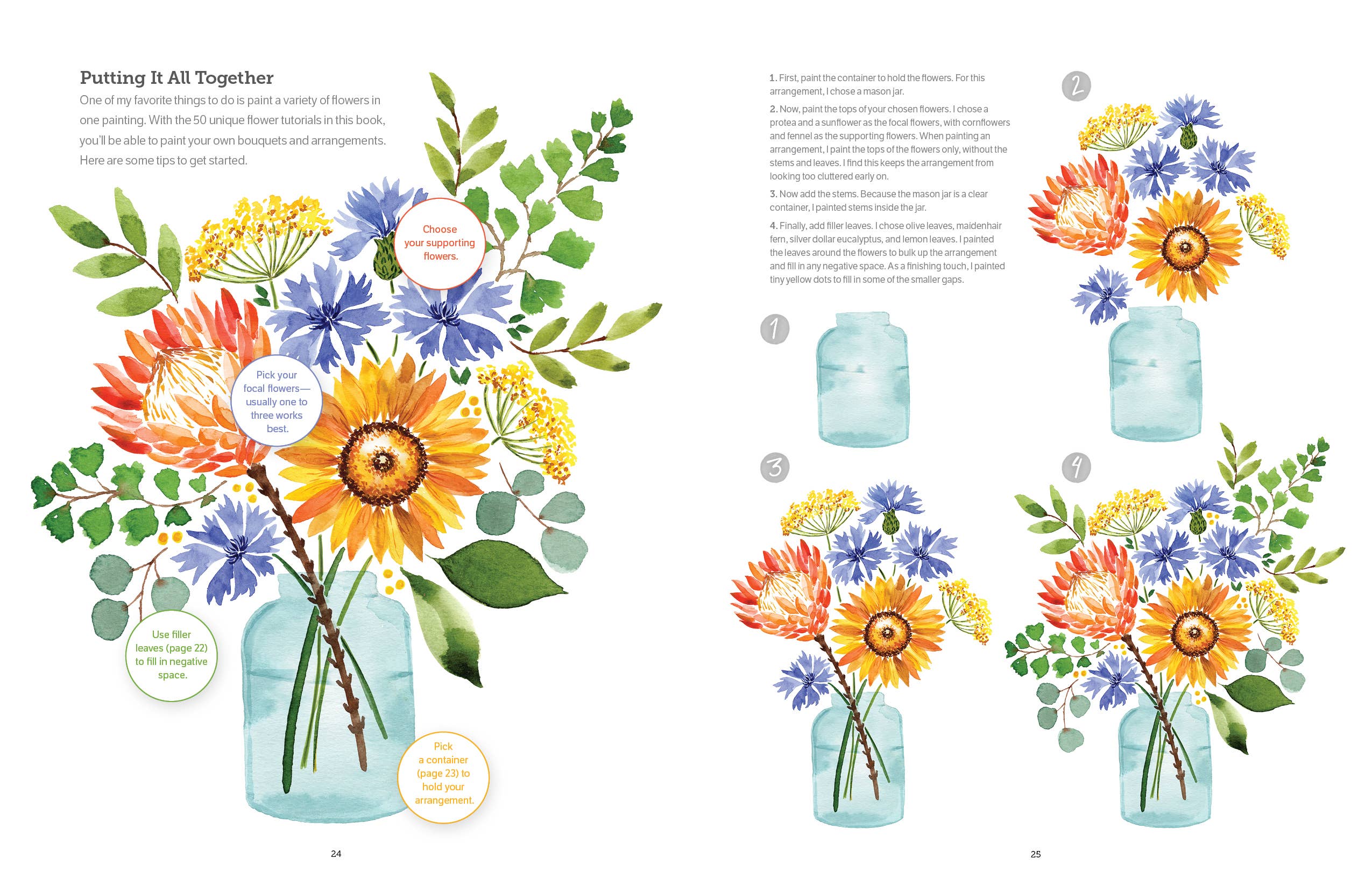 Watercolor the Easy Way Flowers: Step-by-Step Tutorials