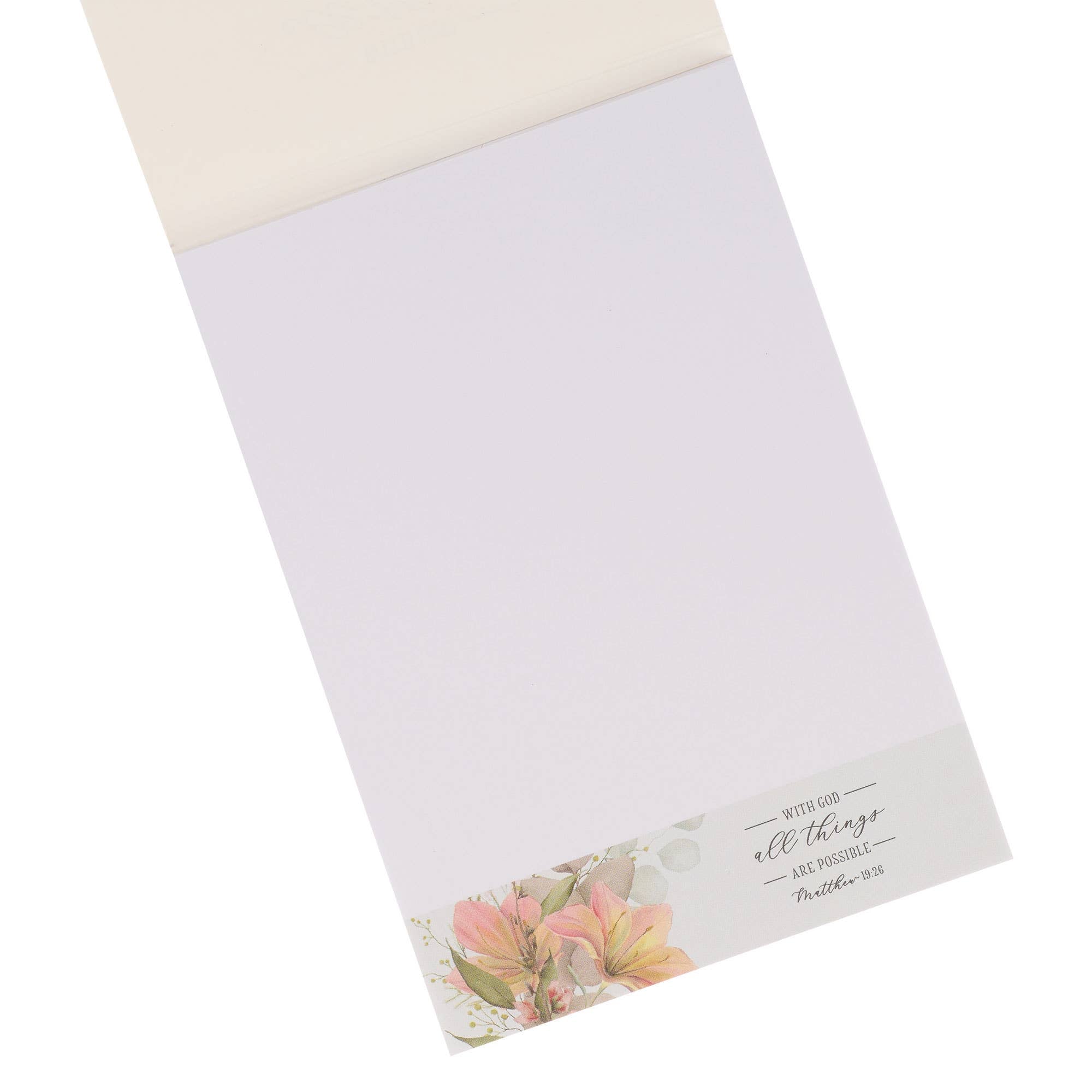 Notepad Floral All Things are Possible Matt. 19:26