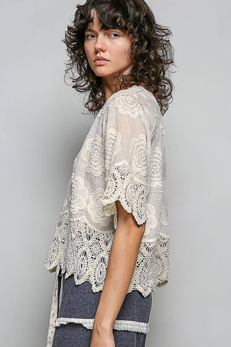 Annie Crochet Jacket Top