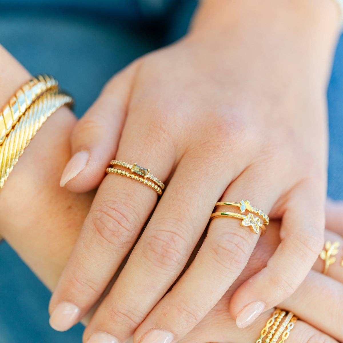 Just A Touch Of Color Pave Adjustable Ring