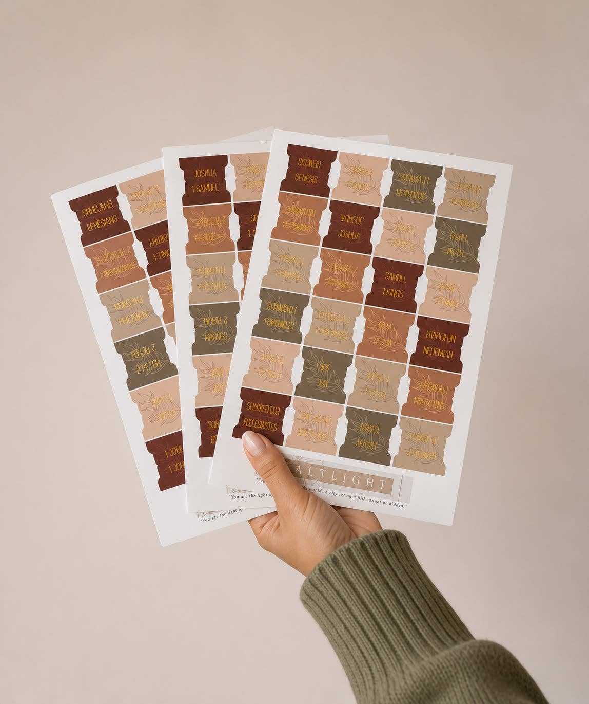 Bible Tabs — Earth Tone + Gold Foil
