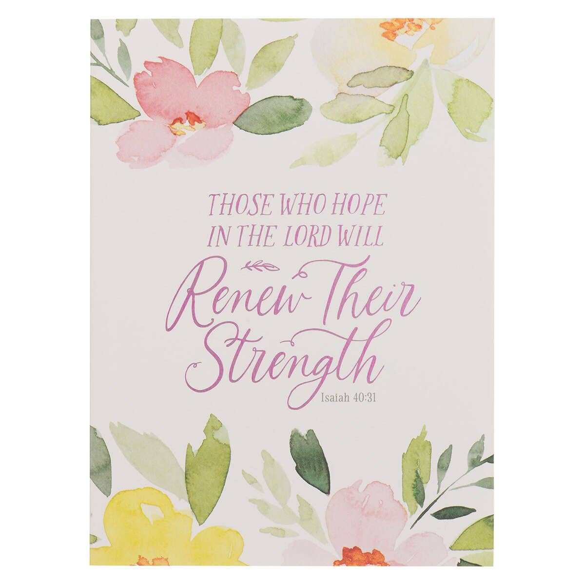 Notebook Bound Pink Floral Renew Their Strength Isa. 40:31