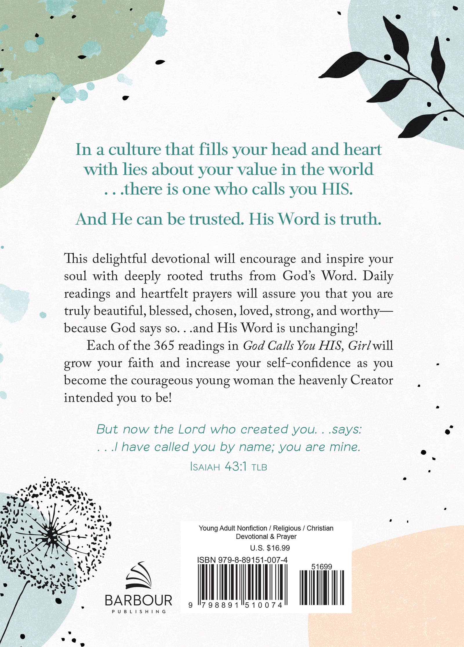 God Calls You HIS, Girl:Daily Devotions and Prayers for Teen