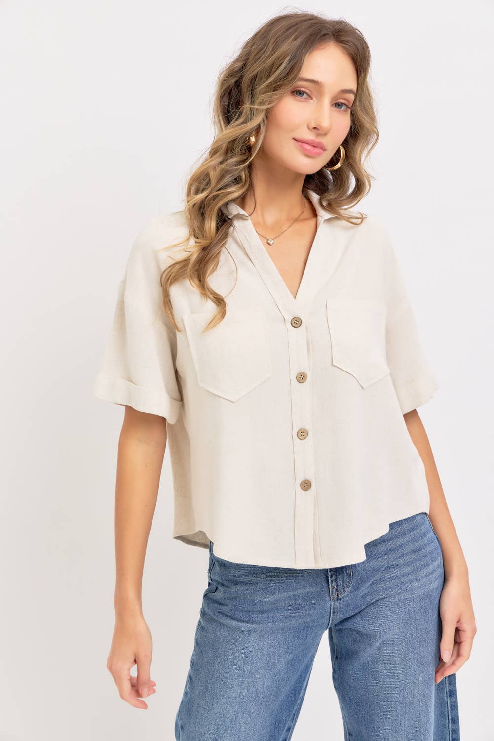 Agatha Linen Button Down