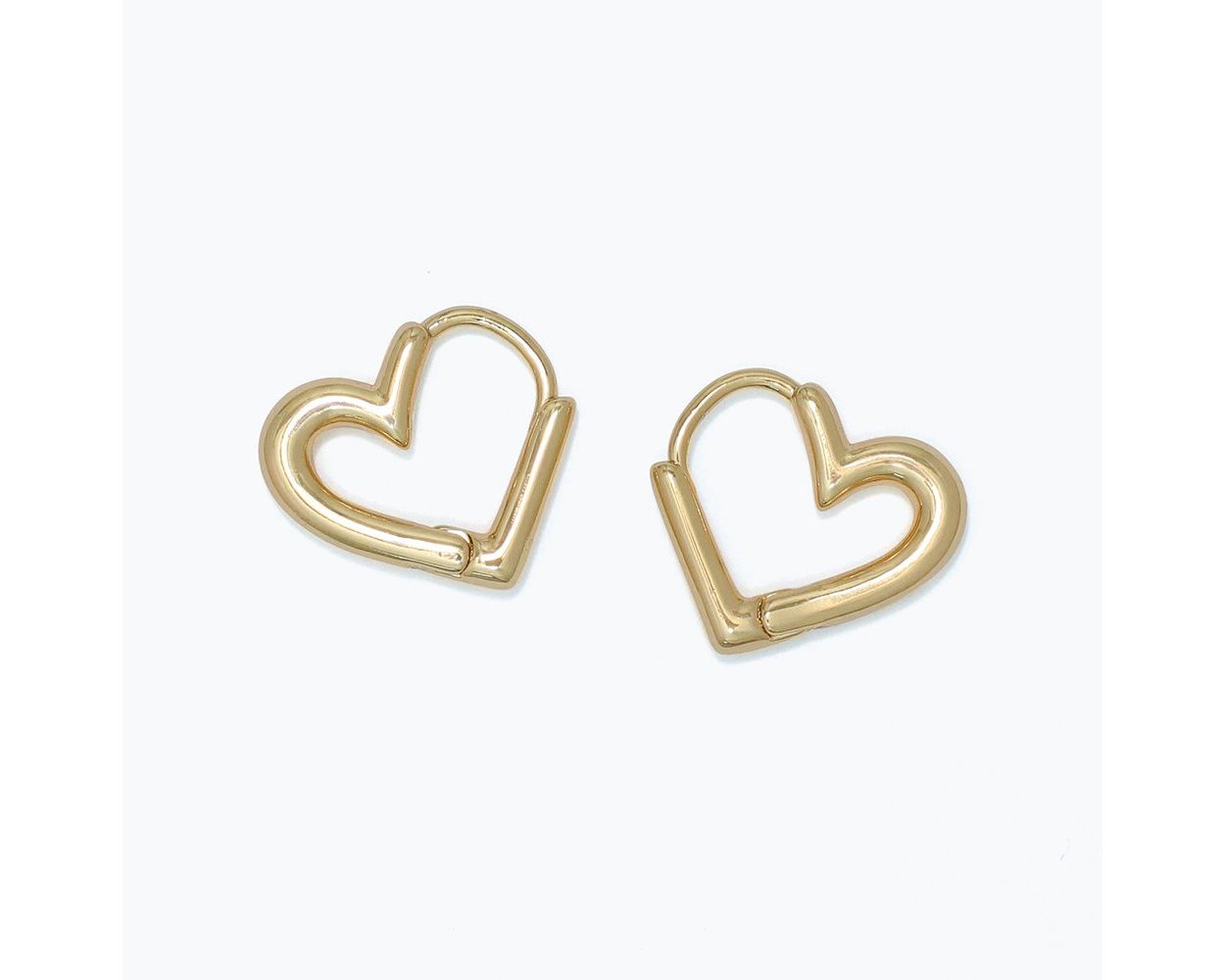 Earrings Gold Heart Huggies Small