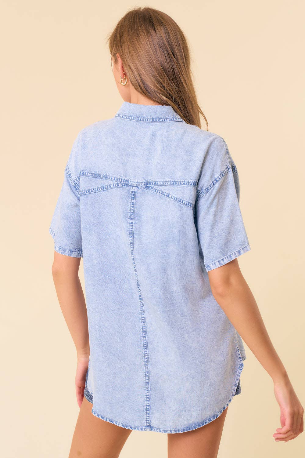 Percy Short Sleeve Denim Button Down