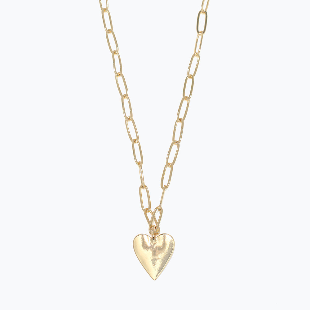 Gold Chain with Heart Necklace