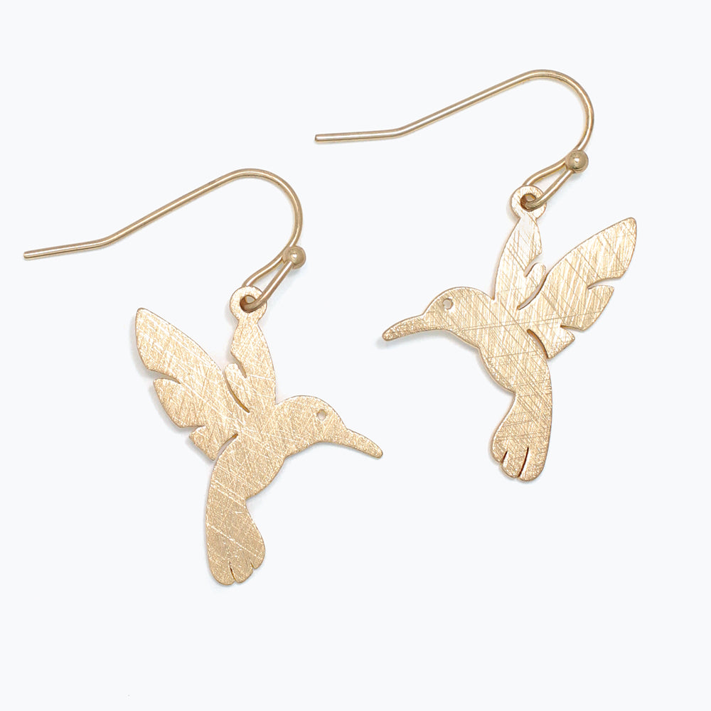 Gold Hummingbird Earrings