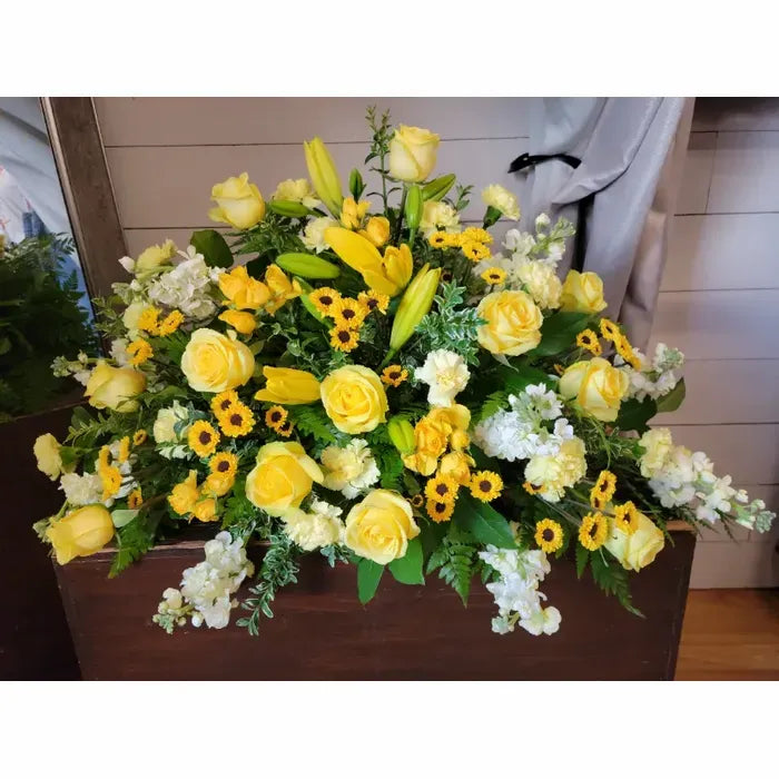 Golden Time Casket Spray