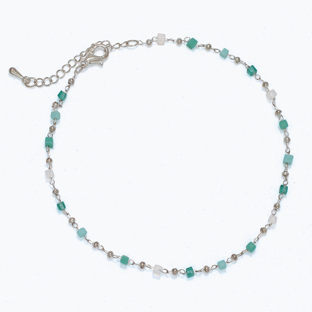 Green Beaded Anklet