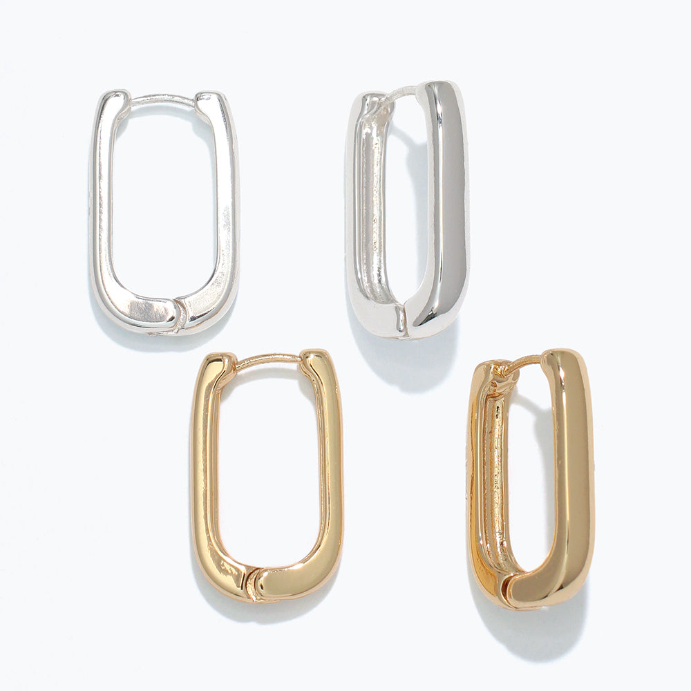 Rectangle Huggies Earrings
