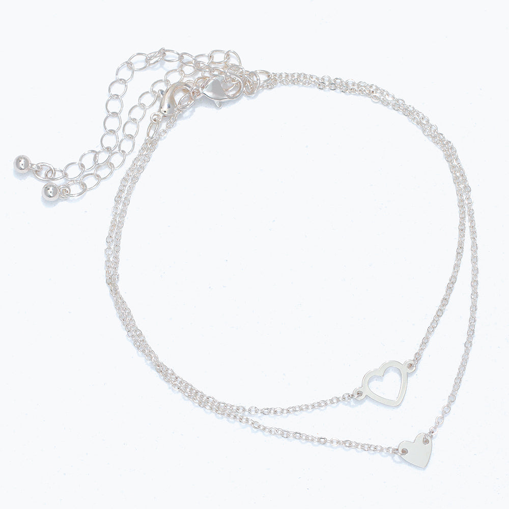 Silver Heart Anklet