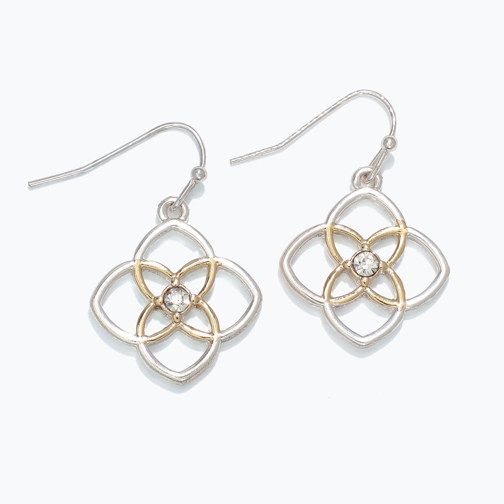 Two-Tone Flower Earrings