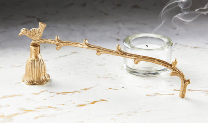 Bird On Twig Candle Snuffer Antique Brass Aluminum Everyday