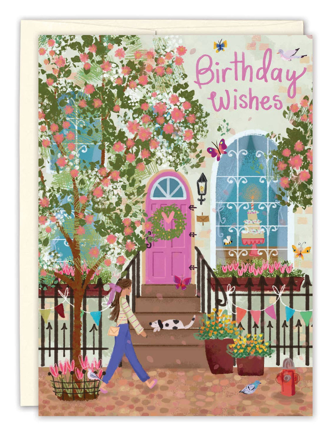 Townhouse Scene Birthday Card