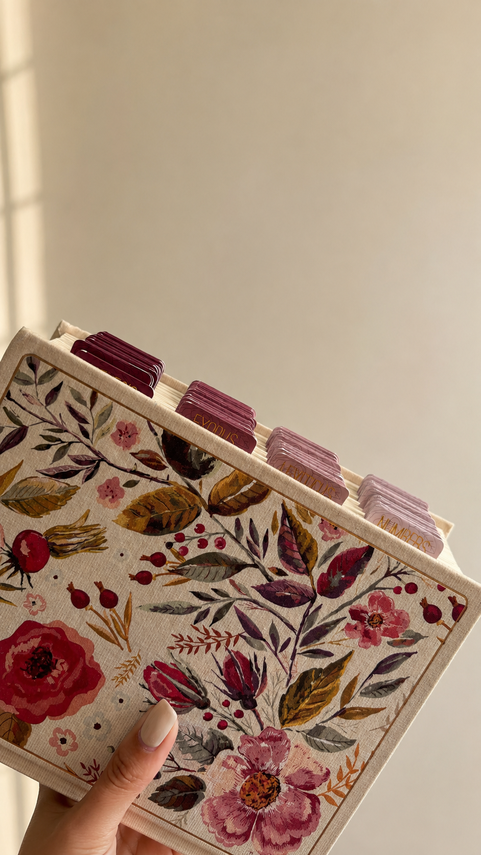 Bible Tabs — Rose Floral + Gold Foil