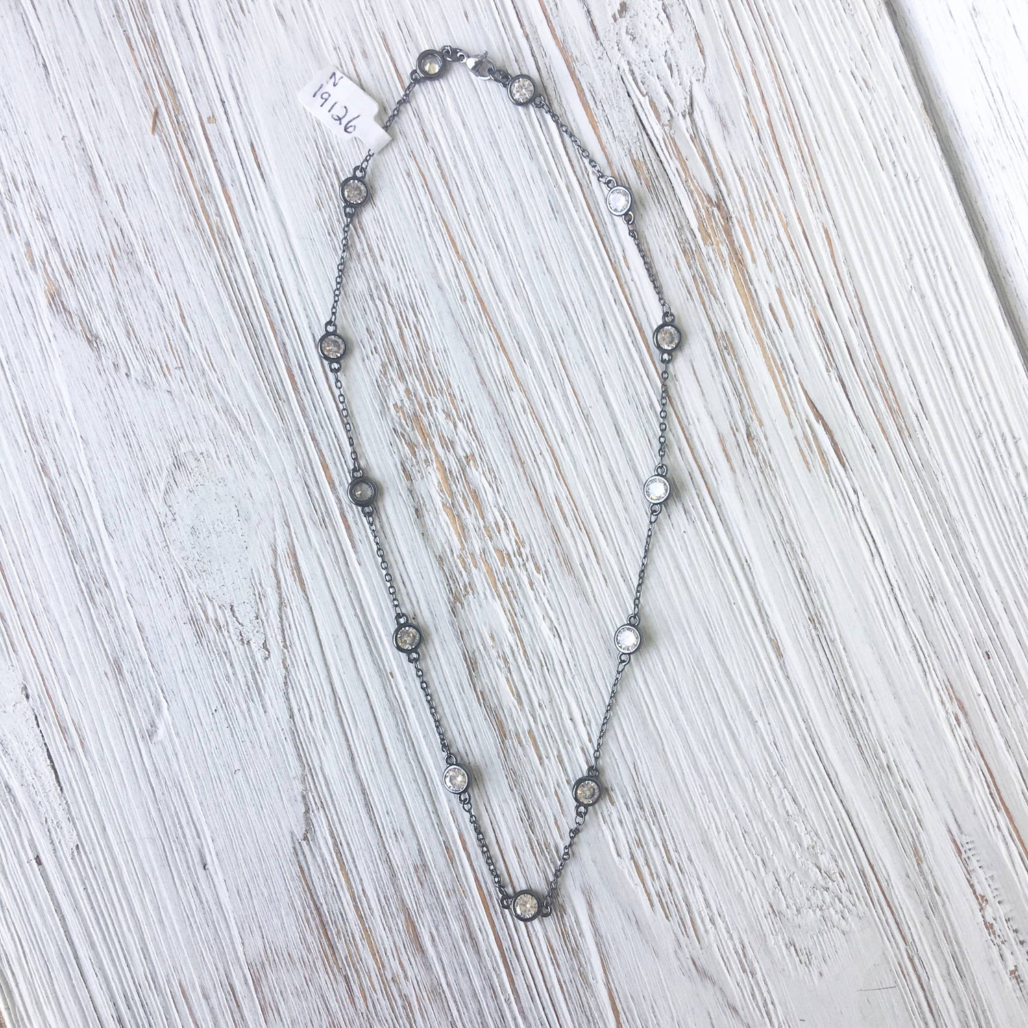 Crystal Gunmetal Necklace