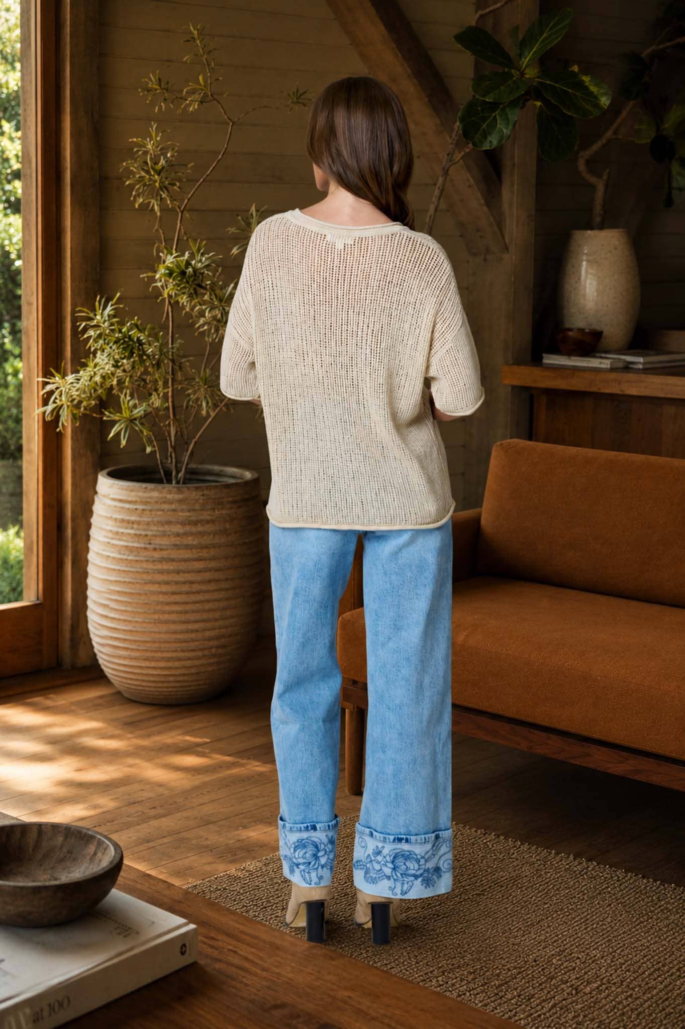 Jennifer Crochet Knit Top
