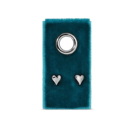 Simple Heart Studs On Velvet Gift Tag