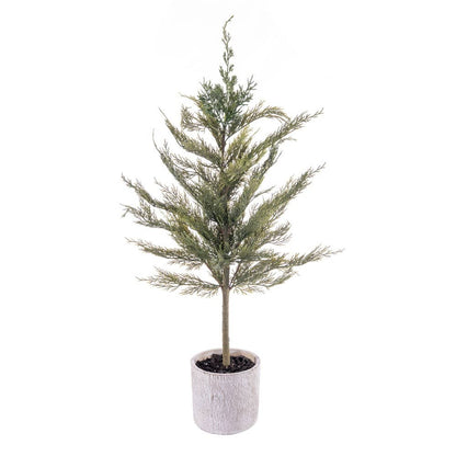 34" Artificial Green Cedar Sapling Potted