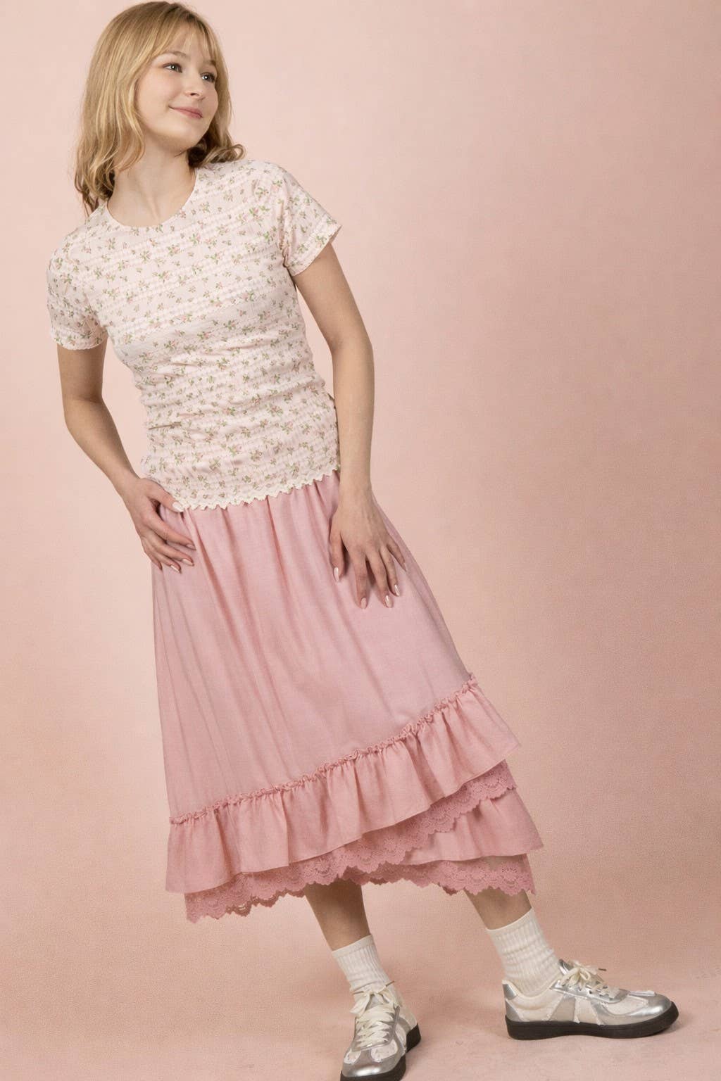 Primrose Floral Print Fitted Top