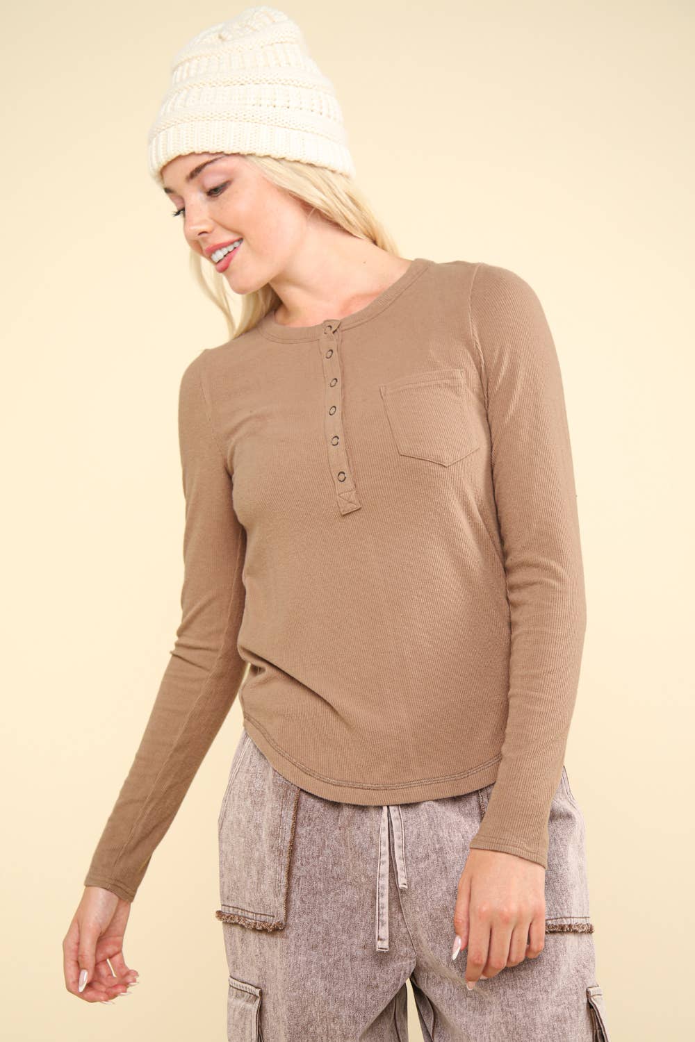 Ginny Soft Brushed Henley