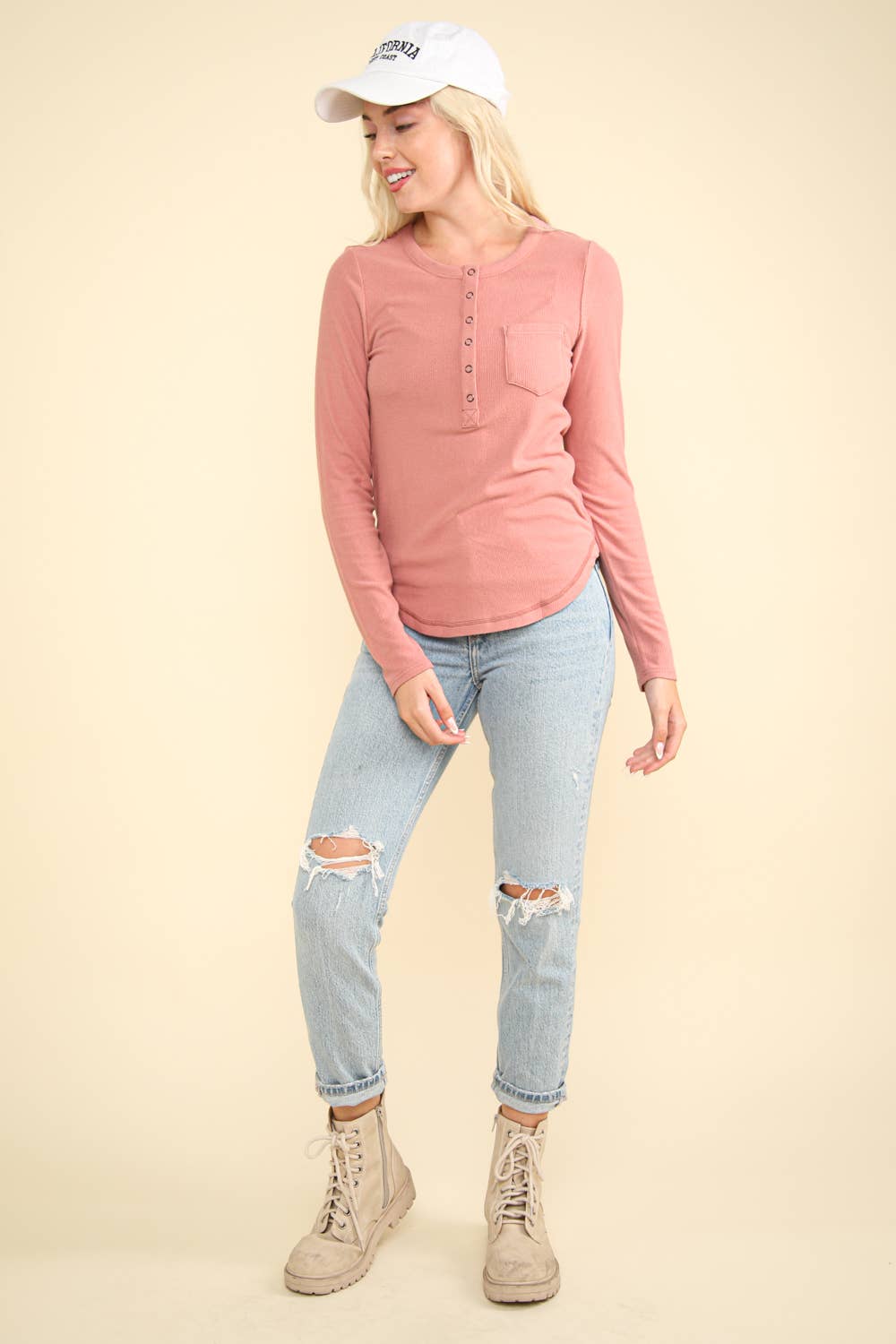 Ginny Soft Brushed Henley