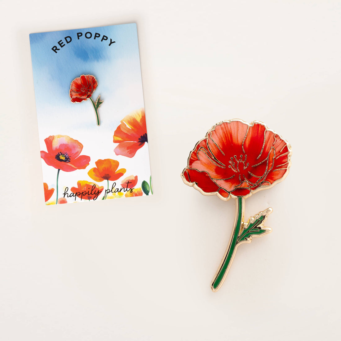 California Red Poppy Pin