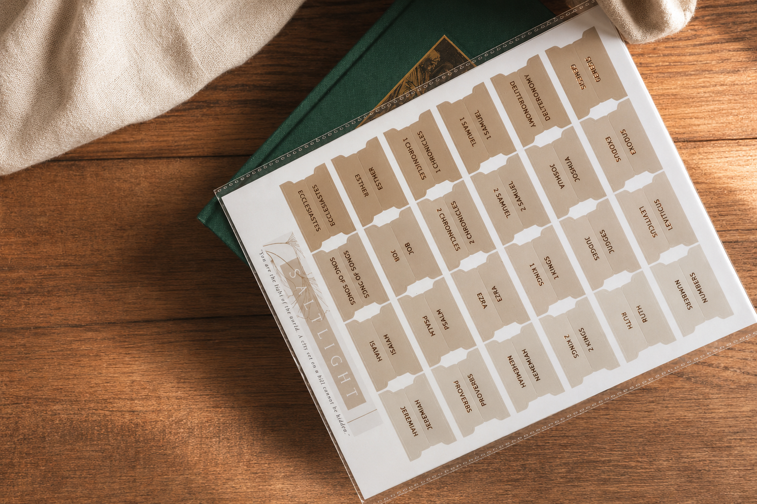Bible Tabs — Sand + Copper Foil
