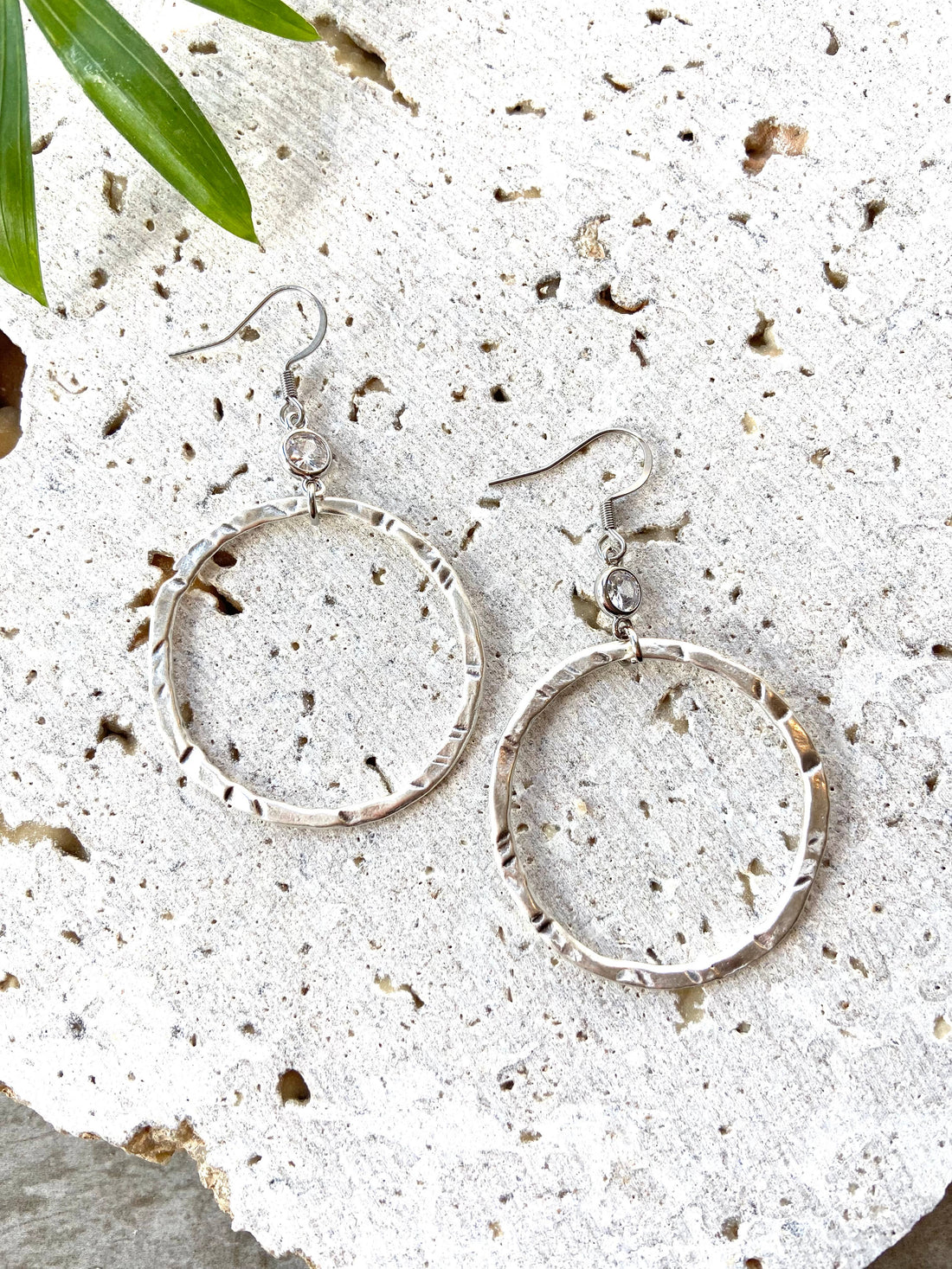 Silver earrings hoops artisan jewelry