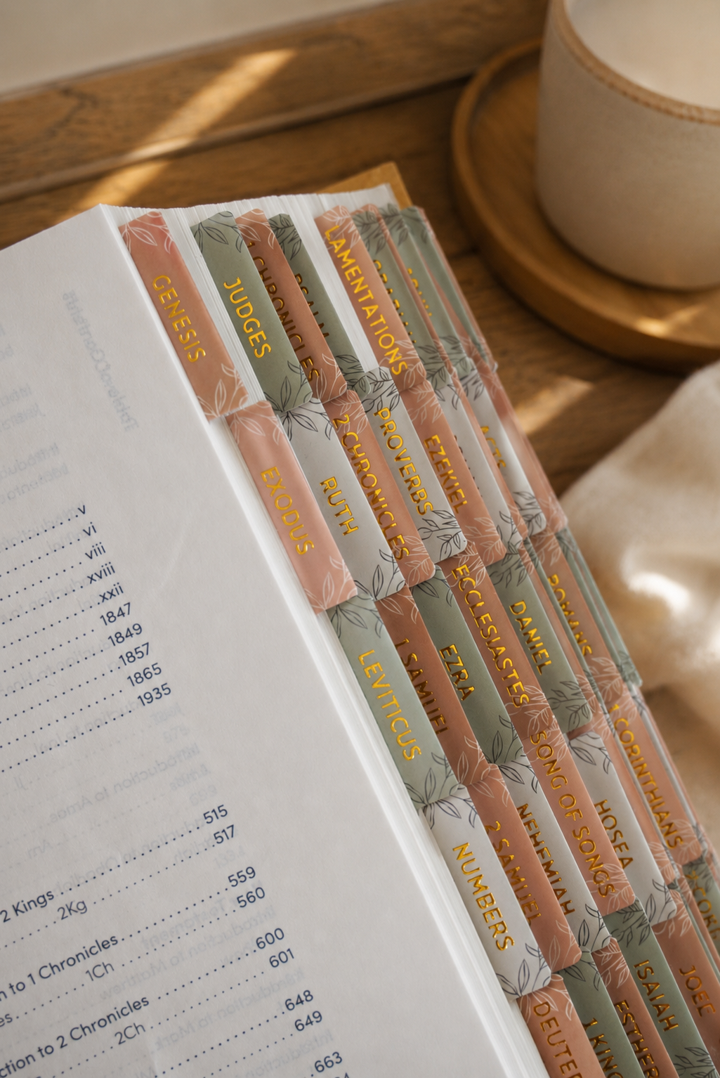 Bible Tabs — Spring Floral + Gold