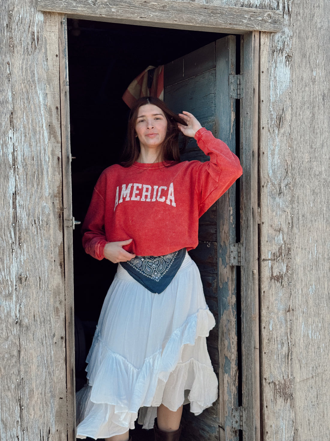 AMERICA Thermal Vintage Pullover