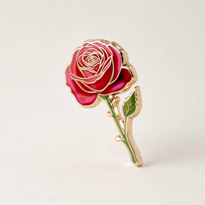 Red Rose Pin Brooch