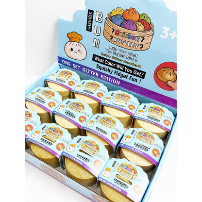 Mini Glittered Dumpling Squishy with Steamer