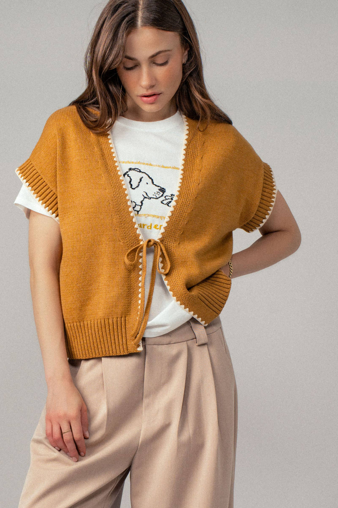 Mabel Tie Front Knit Vest