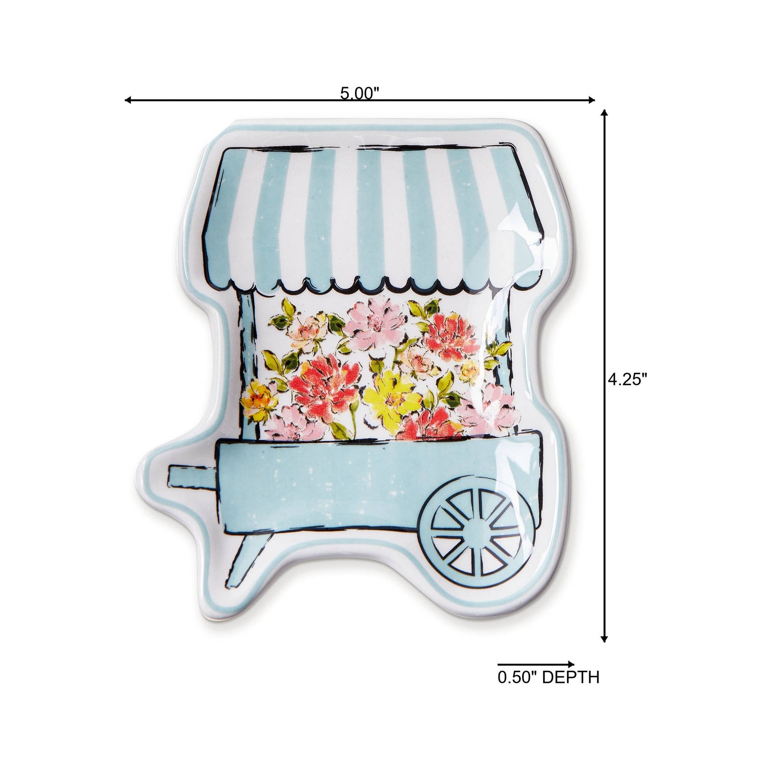 Flower Cart Trinket Dish Multi Earthenware Spring