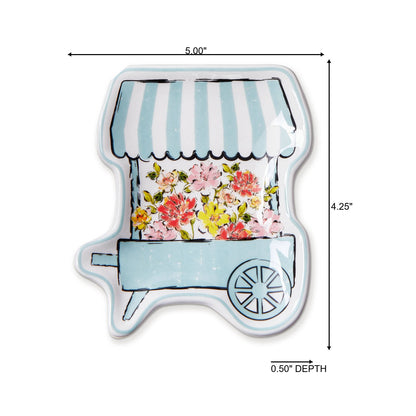 Flower Cart Trinket Dish Multi Earthenware Spring